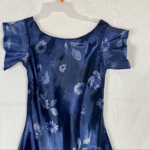 algo medium navy blue floral maxi dress - Picture 12 of 14